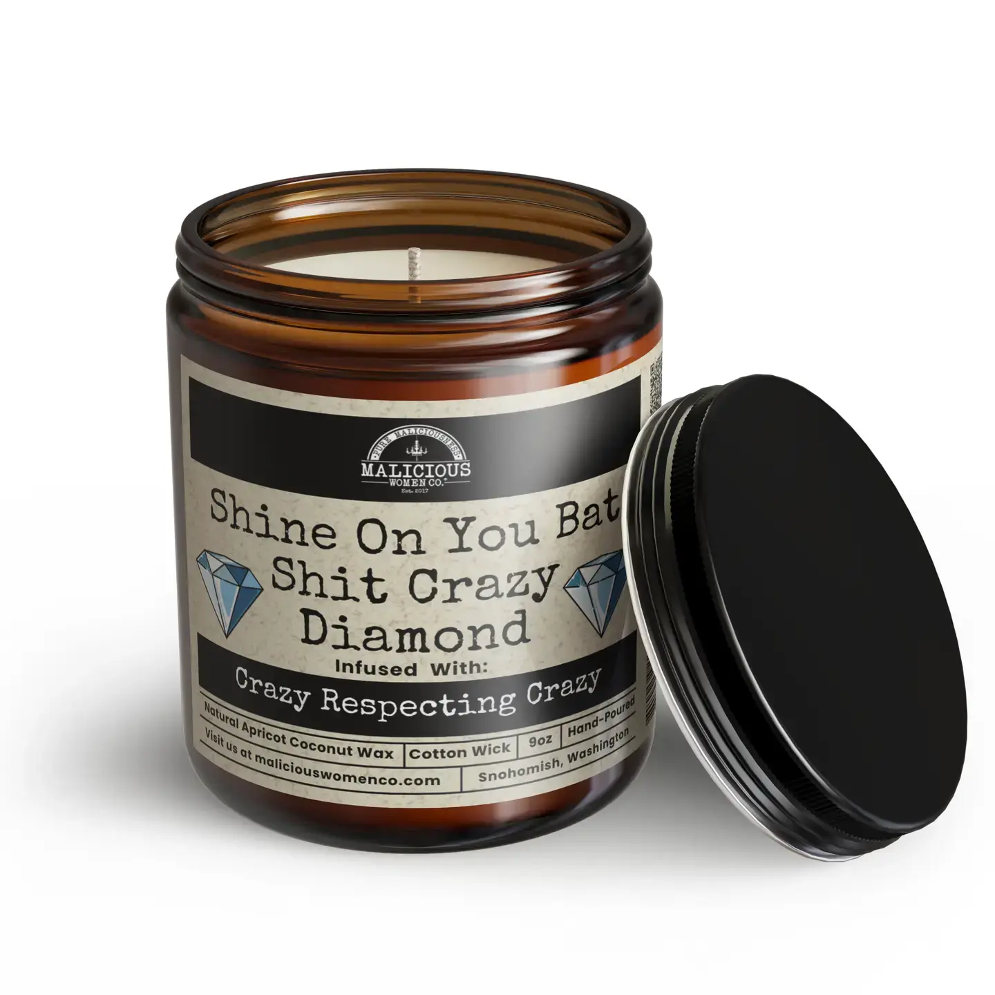 Shine On You Bat Shit Crazy Diamond Soy Candle 9oz