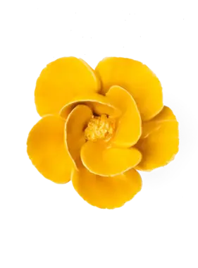 FR06 Yellow Poppy Ceramic Flower