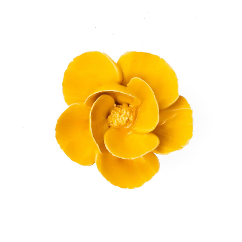 Yellow Poppy Ceramic Flower