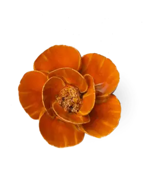 Burnt Orange Poppy Ceramic Flower