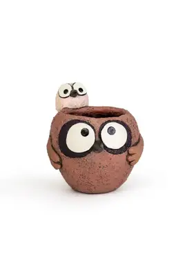 Pip & Squeak the Piggyback Owls Planter