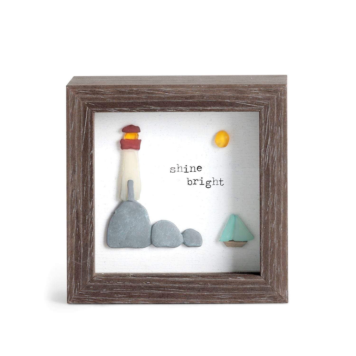 Shine Bright Lighthouse Shadow Box 4 x 4