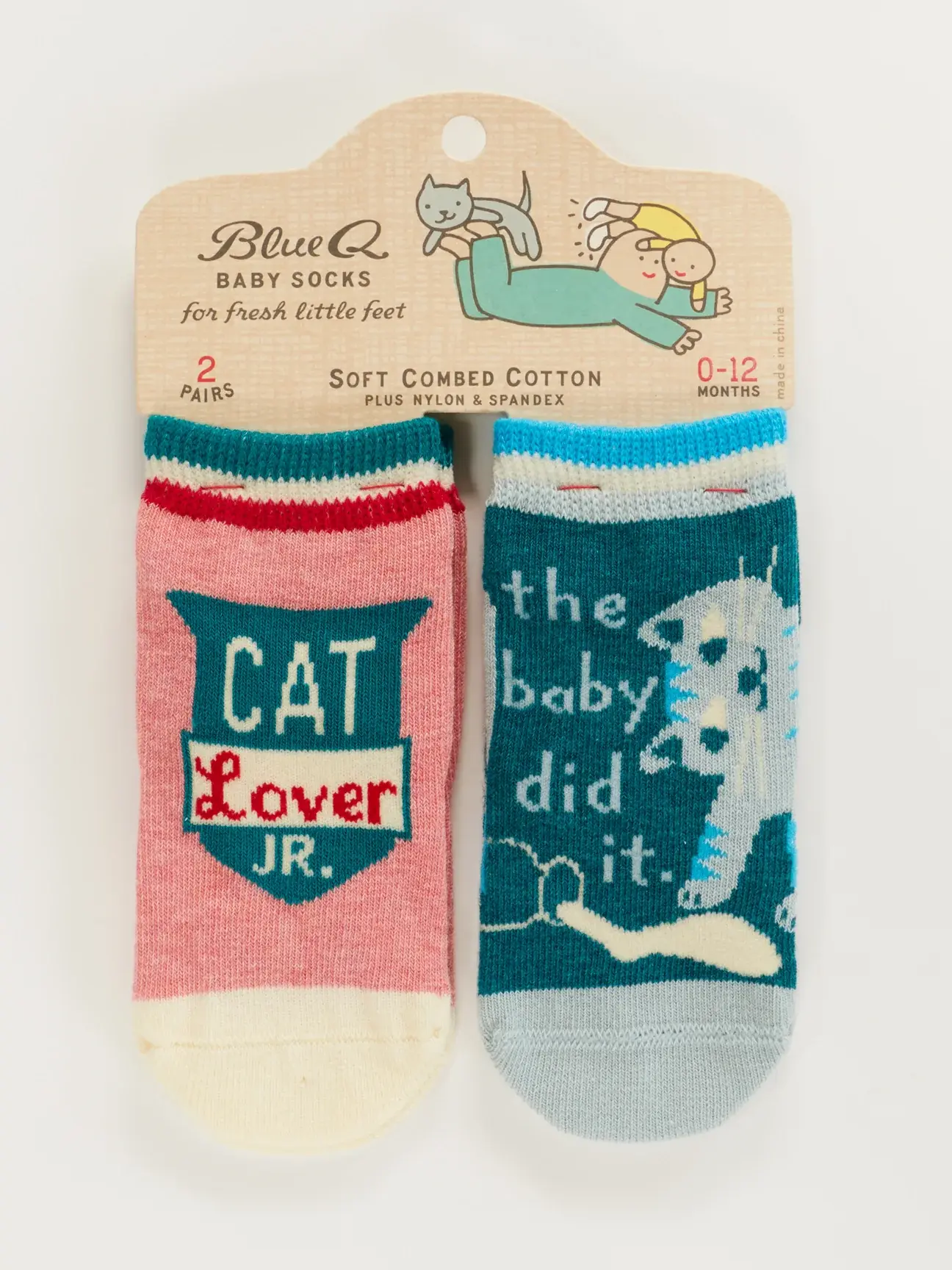Cat Lover Jr./ The Baby Did It. Baby Socks