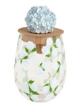 Hydrangea Stemless Glass & Hydrangea Bottle Stopper