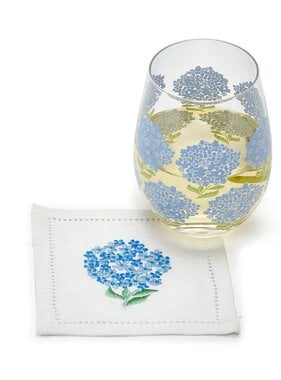 Hydrangea Stemless Wine Glass