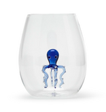 Octopus Icon Stemless Wine Glass - (20 oz., hand wash only) - Glass