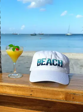Baseball Cap- Beach - White