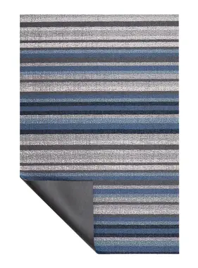 Horizon Stripe Shag Mats - Deep Sea 18" x 28"