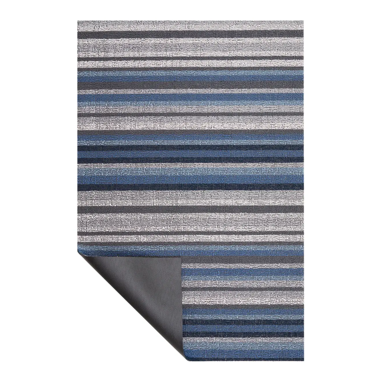 Horizon Stripe Shag Mats - Deep Sea 18" x 28"