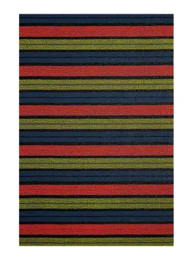 Ribbon Stripe Shag Mats - Limelight 18" x 28"