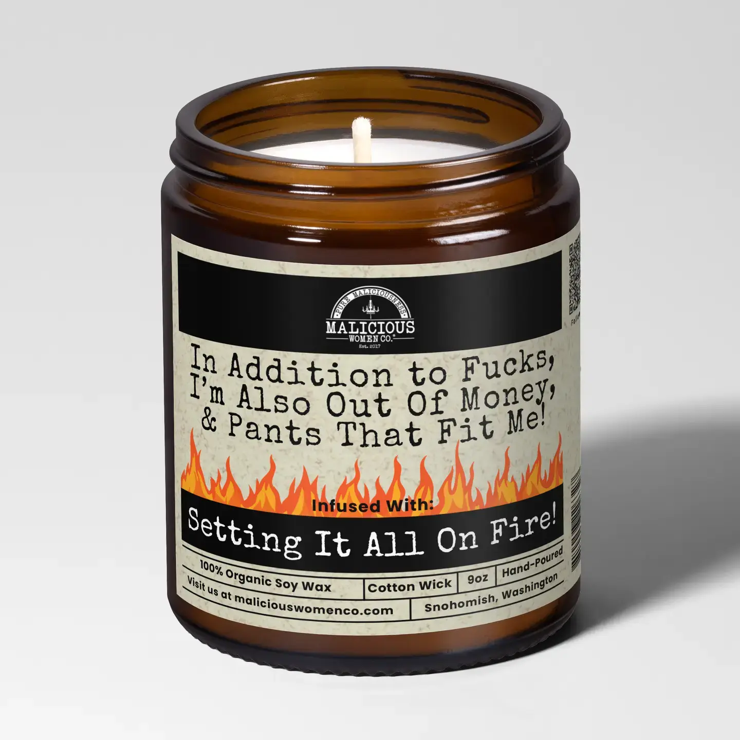 In Addition To F*Cks, I'm Also Out of Money & Pants That Fit Me Soy Candle 9oz