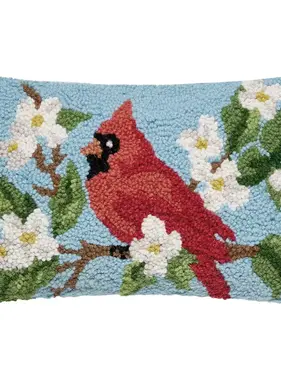 Cardinal Hook Pillow 12" x 8"