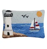 Lighthouse Hook Pillow 12" x 8"