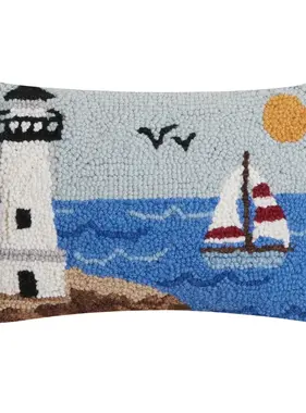 Lighthouse Hook Pillow 12" x 8"