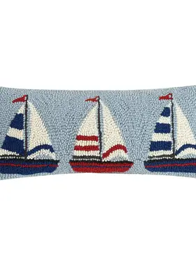 Sailboat Trio Hook Pillow 20" x 8"