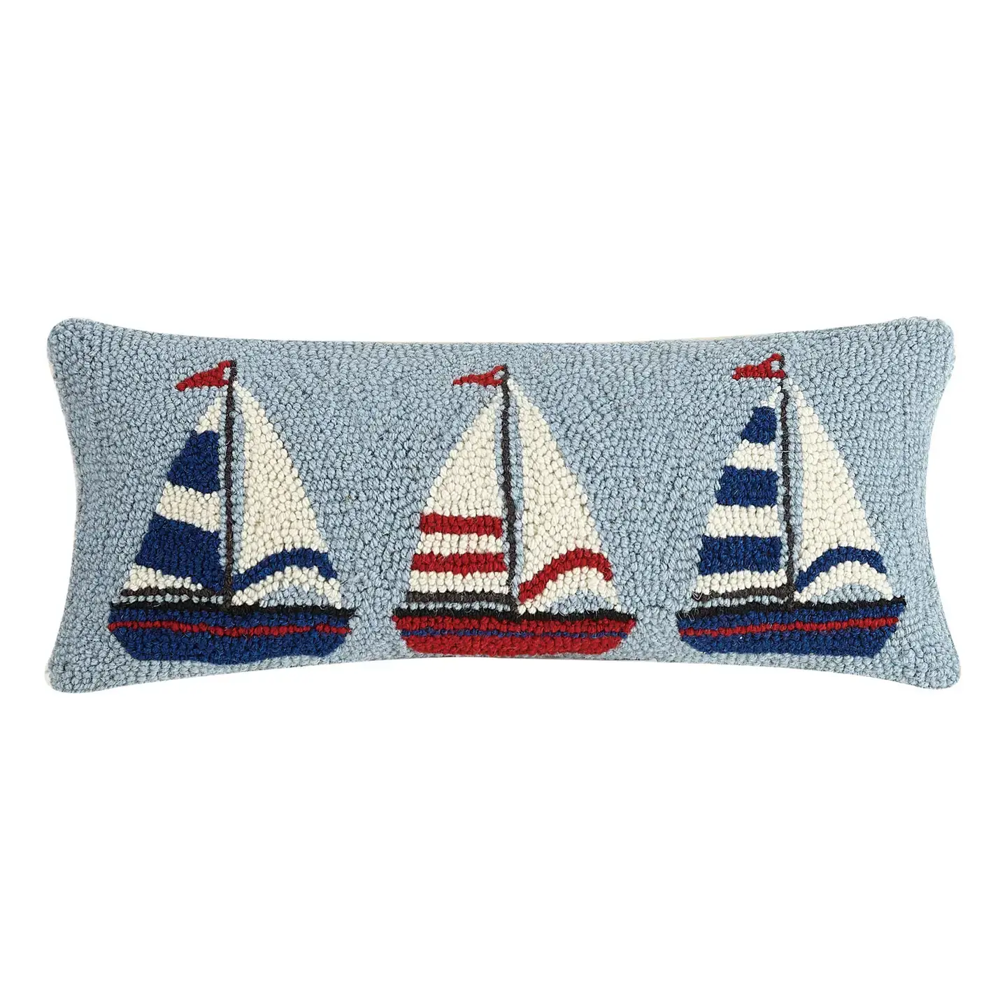 Sailboat Trio Hook Pillow 20" x 8"