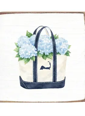 Square Block - Hydrangea Cape Cod Boat Tote
