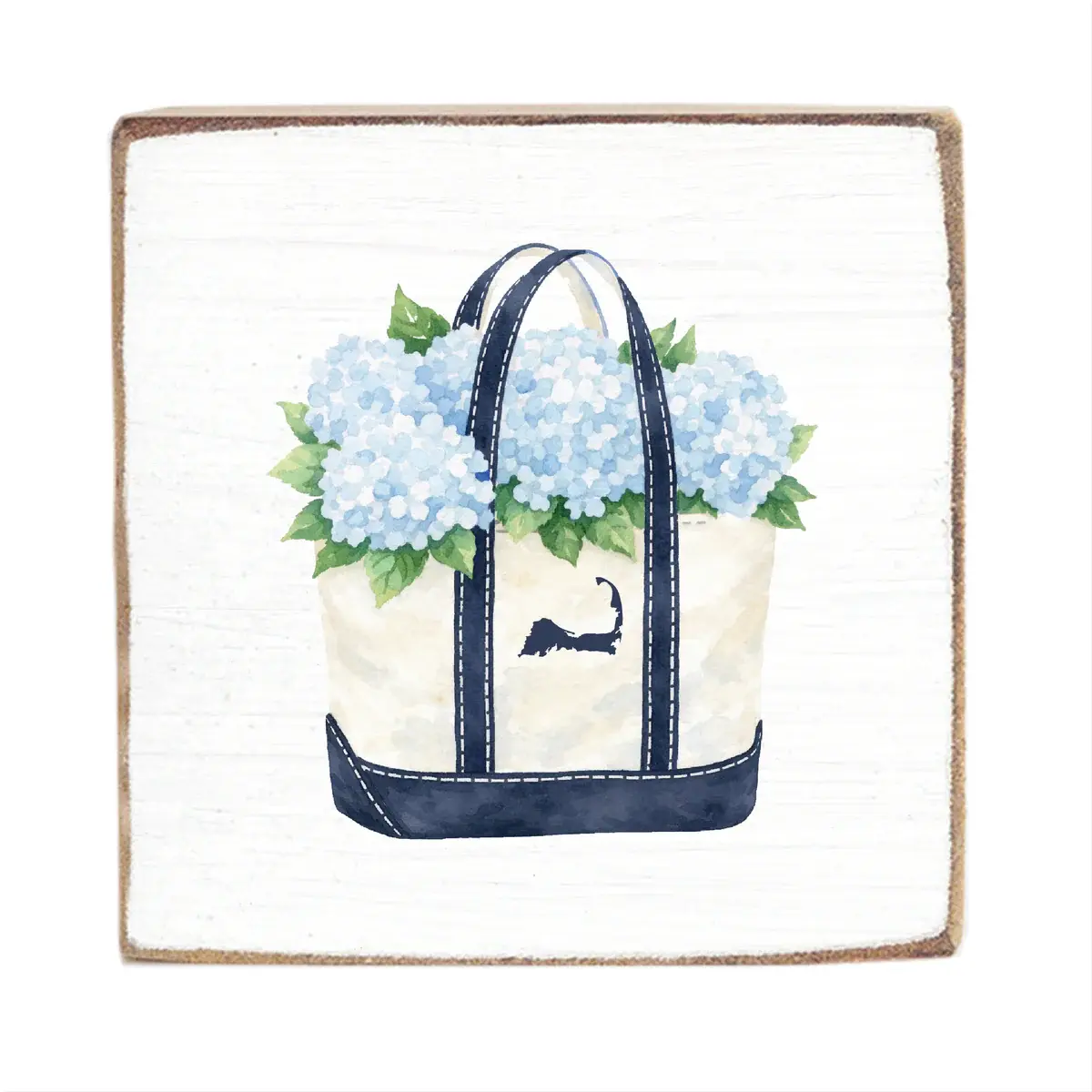 Square Block - Hydrangea Cape Cod Boat Tote