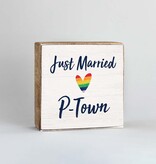 Square Block - Ptown Just Married (Rainbow Heart)
