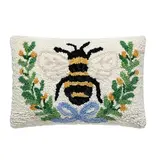 Bee in A Wreath Hook Pillow 12" x 8"
