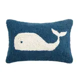 Whale Hook Pillow 12" x 8"