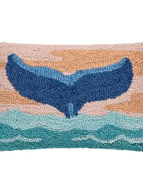 Whale Tail Hook Pillow 12" x 8"