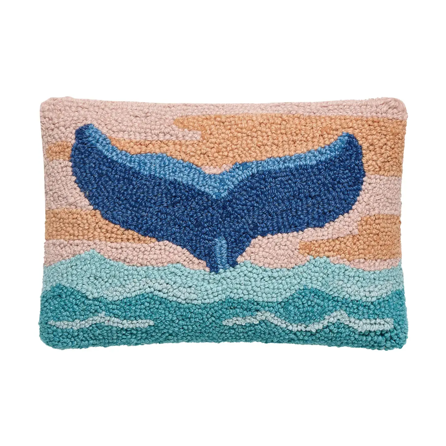 Whale Tail Hook Pillow 12" x 8"