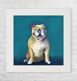 Bulldog On Blue - Happy Square