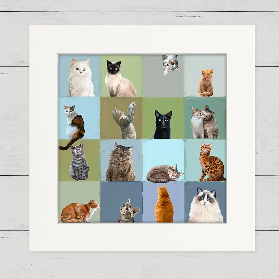 Colorblock Cats Happy Square