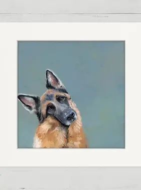 German Shepherd Head Tilt - Happy Square