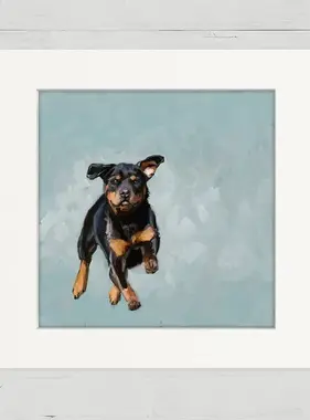 Rottweiler Jump For Joy - Happy Square