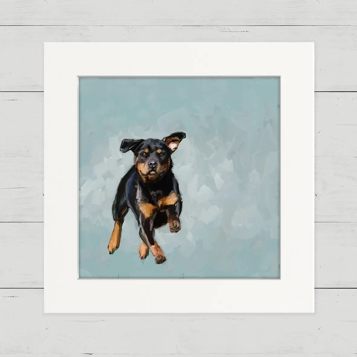 Rottweiler Jump For Joy - Happy Square
