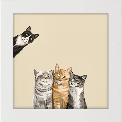 Cats Three Plus One Happy - Happy Square