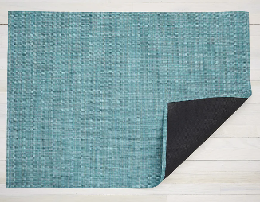 Chilewich Mini Basketweave Floor Mat Turquoise Super (8' x 10')
