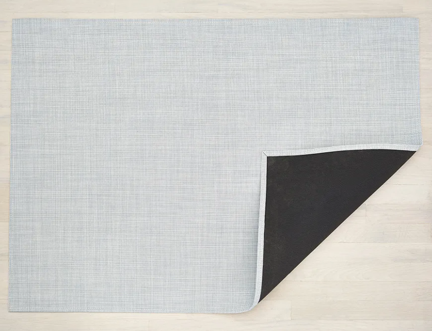Chilewich Mini Basketweave Floor Mat Sky Large Runner (9')