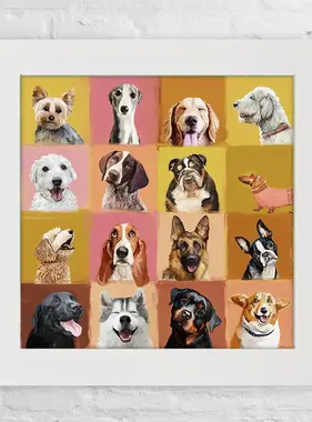 Colorblock Dogs - Happy Square