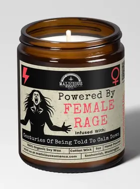 Powered By Female Rage Soy Candle 9oz