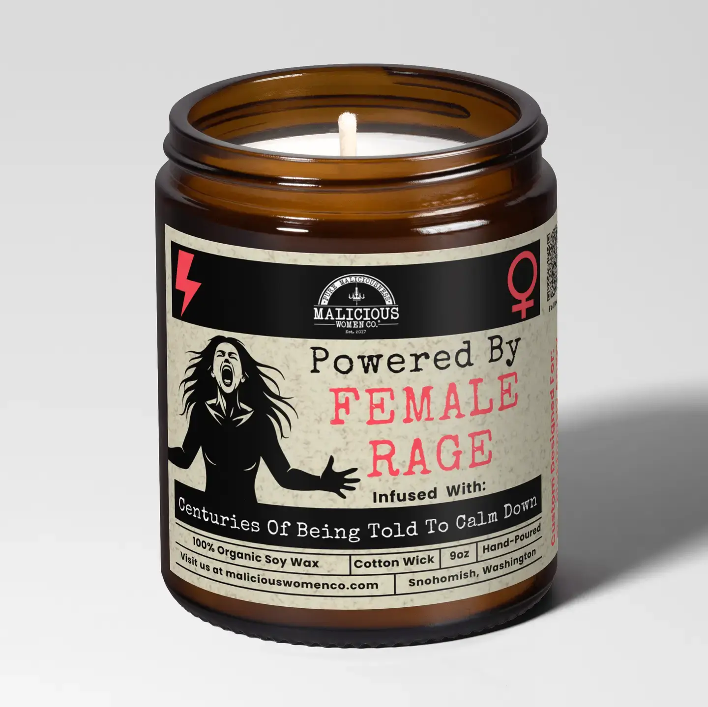 Powered By Female Rage Soy Candle 9oz