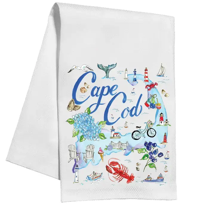 Cape Cod Handpainted Icons Kitchen Towel