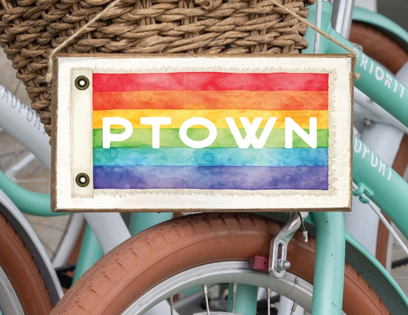 Twine Sign - PTOWN Pride Flag