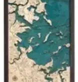 Boston Harbor Wood Map - Small