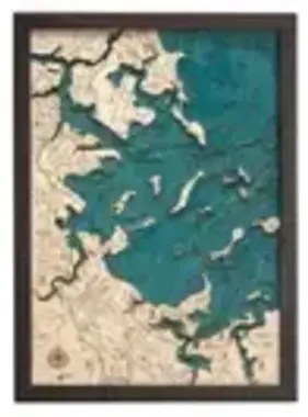 Boston Harbor Wood Map - Small