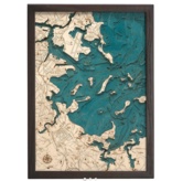 Boston Harbor Wood Map - Small