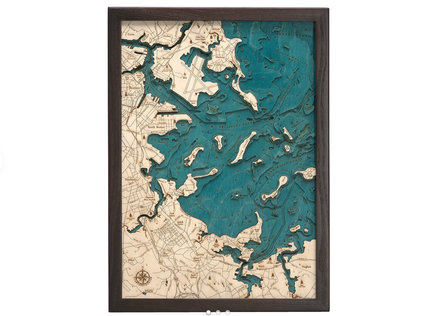 Boston Harbor Wood Map - Small
