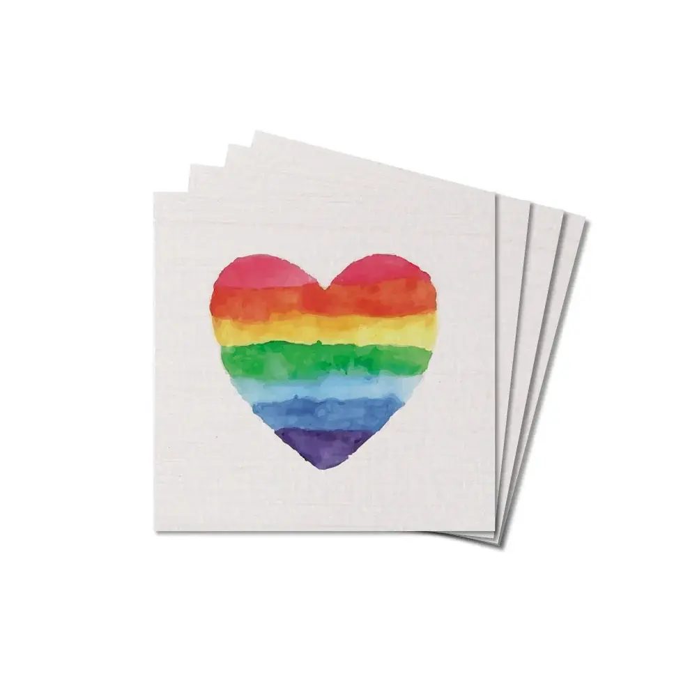 Coaster Wood - Rainbow Heart