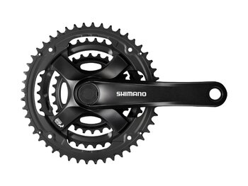 Shimano FRONT CHAINWHEEL, FC-TY501, FOR REAR 6/7/8-SPEED, 170MM, 42X34X24T W/CHAIN GUARD, W/CRANK FIXING BOLT, BLACK