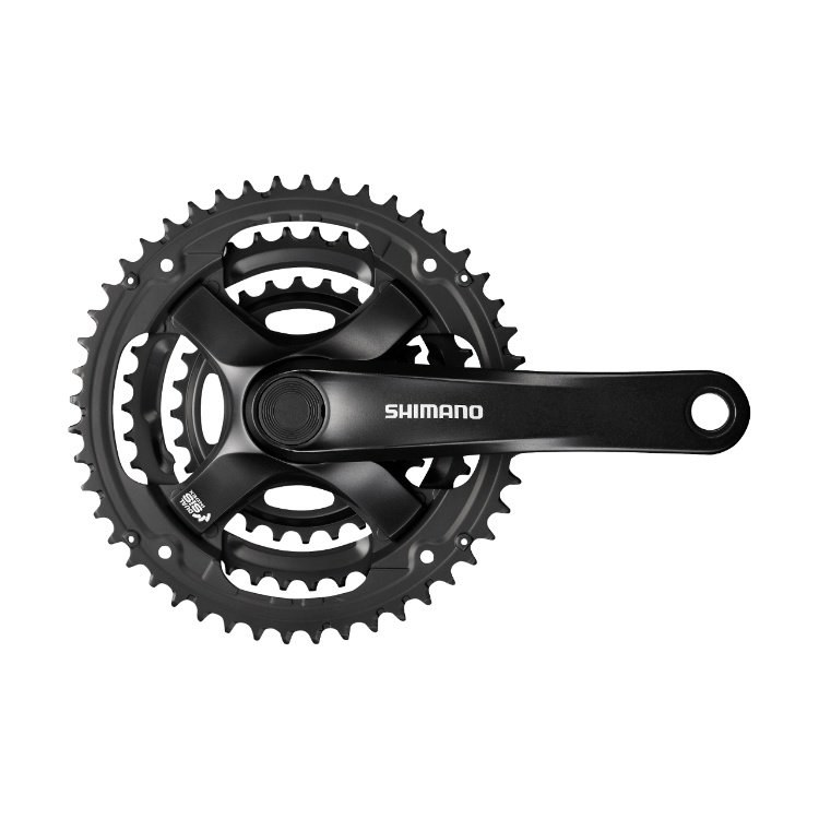 Shimano FRONT CHAINWHEEL, FC-TY501, FOR REAR 6/7/8-SPEED, 170MM, 42X34X24T W/CHAIN GUARD, W/CRANK FIXING BOLT, BLACK