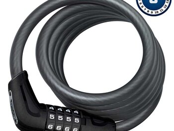 Abus Abus, Numero 5510C, Câble avec serrure à combinaison à 4 chiffres, 10mm x 180cm (12mm x 5.9')