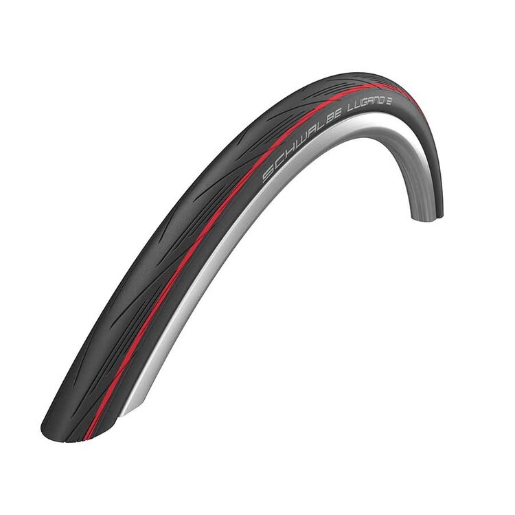 Schwalbe Schwalbe, Lugano II, Pneu, 700x25C, Rigide, Tringle, Silica, K-Guard, 50TPI, Rouge