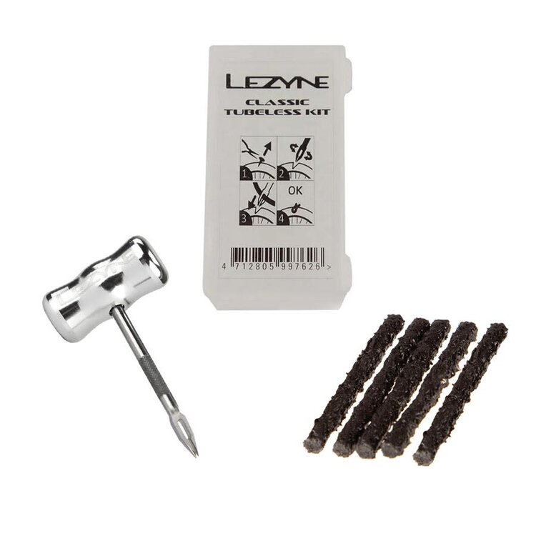 Lezyne Lezyne, Tubeless Kit, Kit de réparation Tubeless, Inclut outil et 5 languettes de réparation